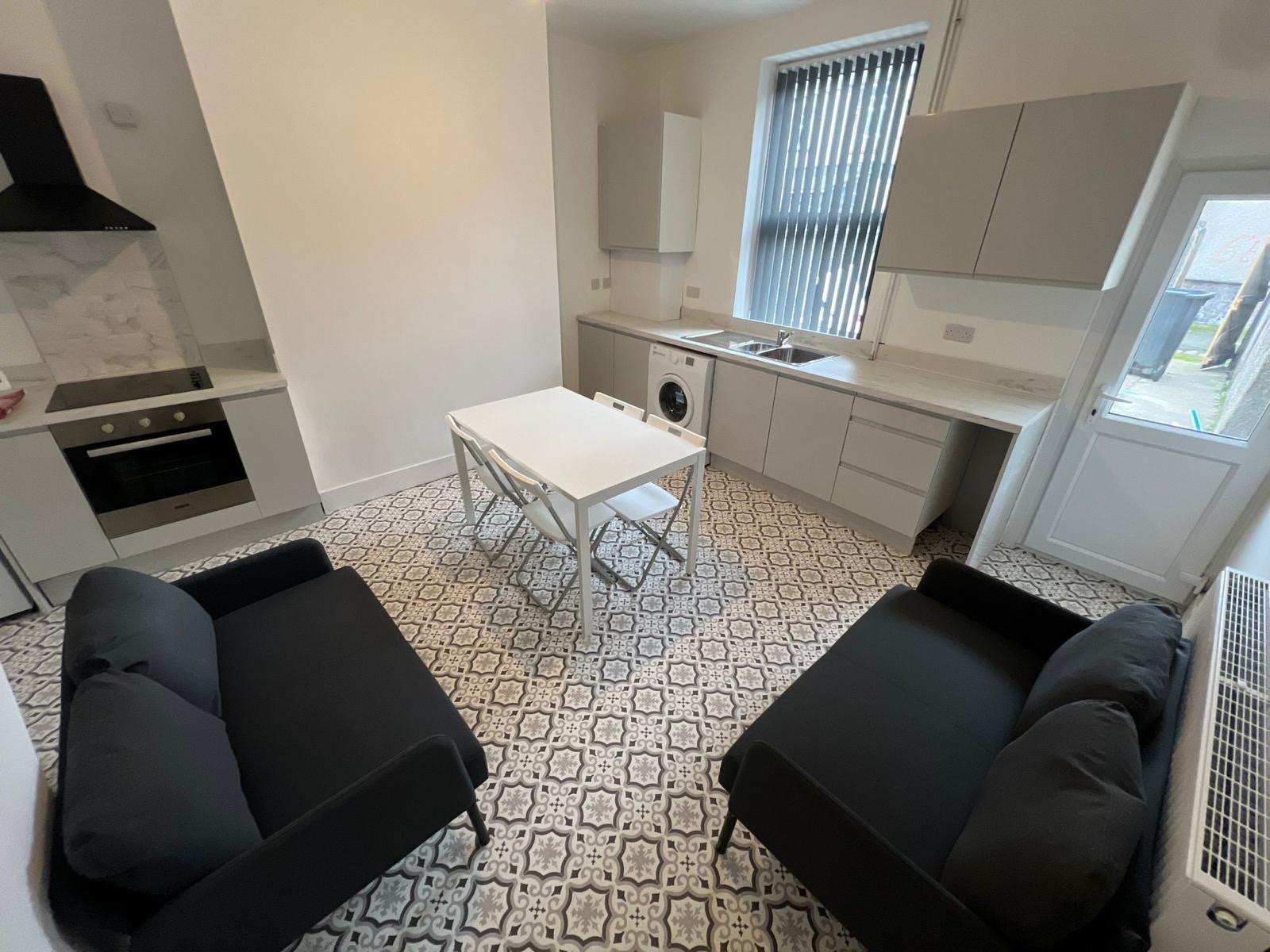 Open-plan kitchen and living area